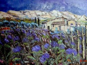 Voir le détail de cette oeuvre: Fleurs bleues dans les Alpilles