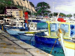 Voir le détail de cette oeuvre: Bateaux devant le port de Cassis